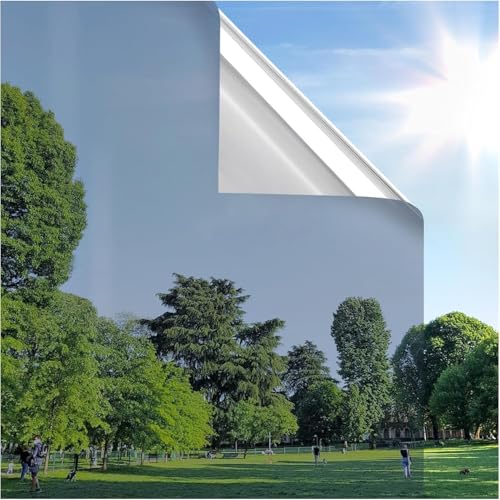 rabbitgoo Window Privacy Film One Way, 17.5" x 157.4", Silver - color: Silver, size: 17.5" x 157.4"