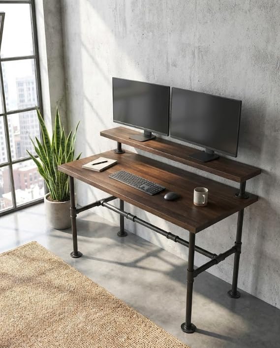 42"x28" Industrial Pipe Table Legs Set - size: 42'' x 28''