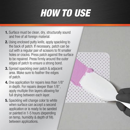 DAP DryDex Spackling Wall Repair Patch Kit, with Pink/White Dry Time Indicator, 8 Oz (7079812345)