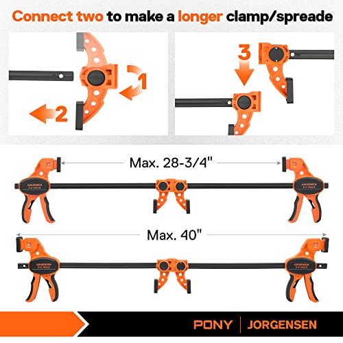 JORGENSEN E-Z Hold 2-Pack 12" 300LBS Load Indicator Woodworking Bar Clamps