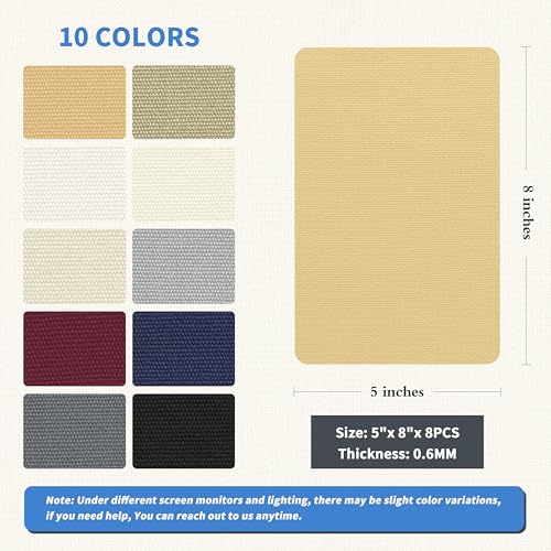 KING MOUNTAIN Canvas Repair Patch 5×8 Inch 8 Pcs Self-Adhesive Waterproof Fabric Patch for Sofas, Tents, Furniture,Tote Bags, Car Seats (Beige-1) - color: Beige-1, size: Canvas-5"W×8"L