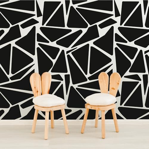 Large Black Boho Geometric Wall Decals, Modern Triangle Wall Décor - style: Modern