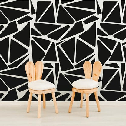 Large Black Boho Geometric Wall Decals, Modern Triangle Wall Décor - style: Modern