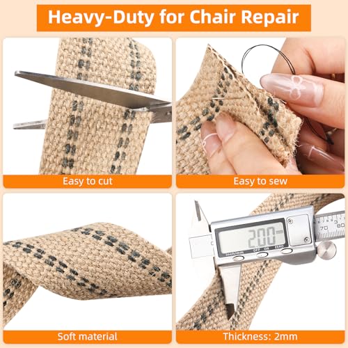 YaeCCC Jute Webbing,Upholstery Webbing for Chair,2" x10Yd Upholstery Strap - color: black, size: 2" x 10 Yd