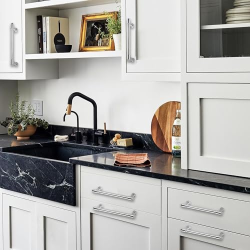 10 Pack Polished Chrome Cabinet Pulls,4 Inch(102mm) Hole Centers Cabinet Handles Kitchen Hardware for Cabinets and Drawer - color: Polished Chrome, size: 4"(102mm) hole center