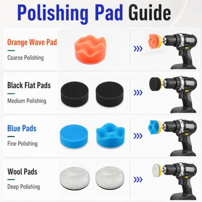 137PCS 2 Inch Sanding & Polishing Kit, Hook and Loop Backing Pads for Drill - size: 2 Inch