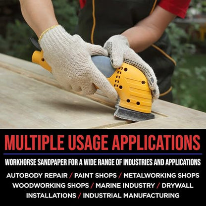 ProductionShop Premium 400 Grit Triangle Mouse Detail Sander Sandpaper Sheets, Box of 45 - Hook & Loop, Triangular Shaped Mouse Disc Pads - Oscillating Multi-Tools - Woodworking, Sand Furniture Paint - style: 400 Grit