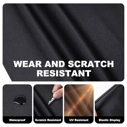 Faux Leather, Marine Vinyl PVC Leather for DIY Upholstery, Sofa Car Boat Seat Repair, Waterproof & Easy to Clean, Black (2 Yd 55x72 Inch) - color: Black, size: 2Yd (55x72inch)