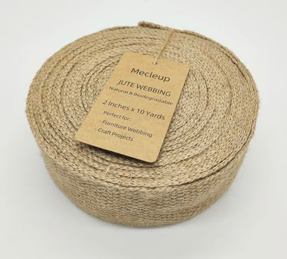10 Yards 2" Jute Webbing for Chair Seat, Upholstery Webbing for Chairs, Natural Burlap Fabric for Craft Projects (2 Inch/10 Yards) - size: 2 Inch/10 Yards