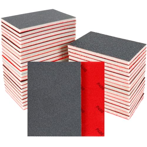 24 PCS Sanding Sponge Block 400 Grit Wet Dry Sandpaper for Wood Metal - color: 400g, size: 24 Pcs