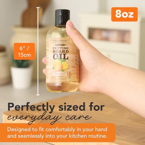CLARK's Cutting Board Oil 8 oz, Food Grade Mineral Oil with Citrus Scent - style: Orange & Lemon Extract - 8 Oz