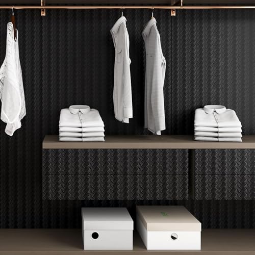 ReWallpaper Basketweave Peel and Stick Wallpaper 30in x 16.5ft Black Texture Wallpaper Waterproof Embossed Vinyl Wall Covering for Kitchen Bedroom Walls Removable Contact Paper for Cabinets Shelves - size: 30in x 16.5ft
