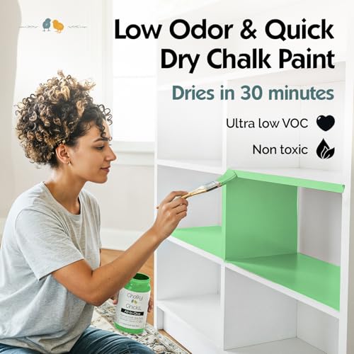 Chalky Chicks Lime Ricki 4 Fl Oz Chalk Paint for Furniture All in One - color: Lime Ricki (Lime Green), size: 4 Fl Oz (Pack of 1)