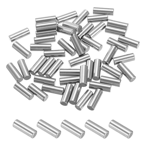 PATIKIL Metal Dowel Pins 5x14 Mm, 50 Pcs 304 Stainless Steel Shelf Support Peg Fasten Elements for Bookshelf Shelves Cabinet Closet Fixing Component Position, Silver - size: 5x14 mm