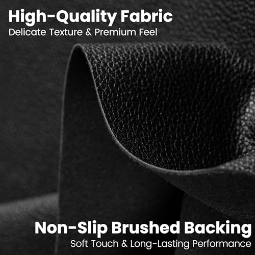 Marine Vinyl Fabric, Upholstery Faux Leather Fabric by The Yard, 1.05mm Lychee Texture Leather Sheets for Sofa Chairs Handbags Hair Bows Earrings Crafts (1 Yard 36''X 54'', Black) - color: Black, size: 1 Yard