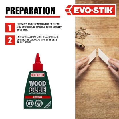 EVO-STIK Wood Glue Clear - 125ml - Interior - Extra Strong - size: 125ML