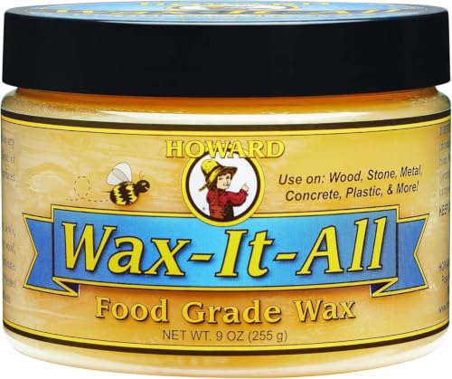Howard Products Food-Grade Wax Paste | For Wood & Metal | Water-Resistant | With Beeswax & Carnauba | 9 Fl oz, Pack of 6 - size: 9 Ounce (Pack of 6)