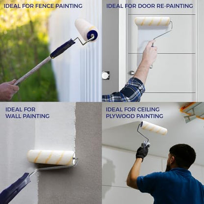 Pro Grade Paint Roller Covers, 9 Inch, 1/2 Inch Microfiber Nap, 6 Pack