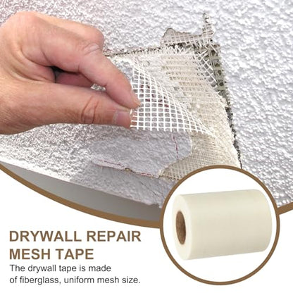 PATIKIL Drywall Repair Mesh Tape, 8 inch x 164 ft Fiberglass Repair Patch Self-Adhesive Dry Wall Joint Tape 12 Mesh Wall Hole Crack and Seam Patch, White - size: 8 inch x 164 Feet