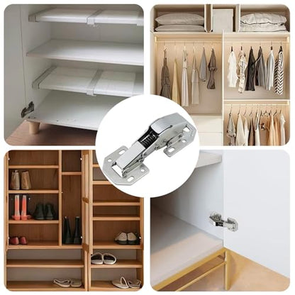 BADALU 8-Pack Hidden Hinges for Cabinet Doors Frameless, Concealed Cabinet Hinges, 90 Degree Surface Mount Hinges 4.2 in (No Cup Grooving) - style: 90 degree Surface Mount Hinges - 8 Pack