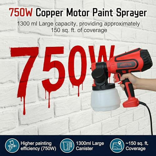 Side-Refill HVLP Paint Sprayer for House Painting