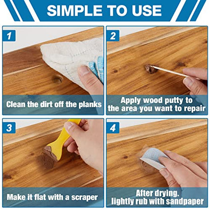 Deuvuo Walnut Wood Filler, Walnut Wood Putty Filler - Our Wood Grain Filler Offers a Quick and Lasting Fix for Any Damage or Flaw - Paintable, Stainable, Sandable & Quick Drying - 9.87 Ounce - color: 9.87oz Walnut