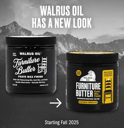Walrus Oil - Furniture Butter, Paste Wax Wood Finish. 100% Natural, VOC-Free. 8 oz
