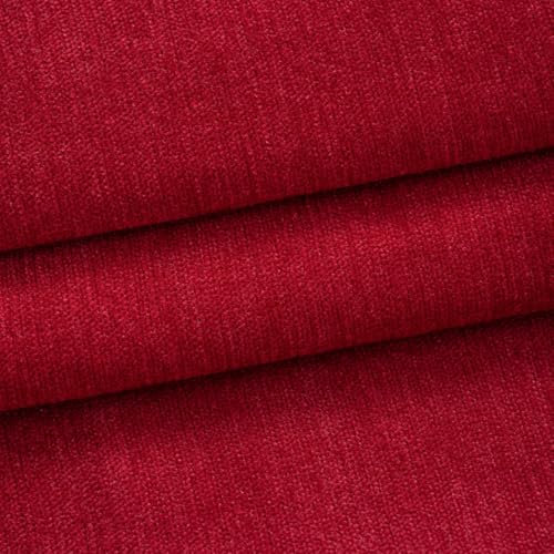 157x58 inches Soft Chenille Fabric for Upholstery, Crisp and Stylish Chenille Upholstery Fabric by the Yard(Red) - color: 23 Red, size: 157x58"