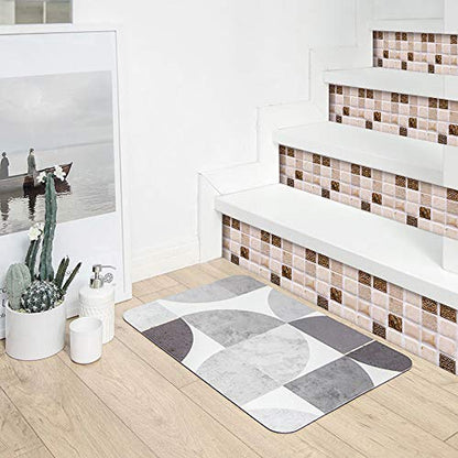 10 Sheets Peel and Stick Tile Stickers Tiles Peel and Stick Wall Subway Tile for Bathroom, Fireplace, Laundry Table, Stair Decals (10x10cm)