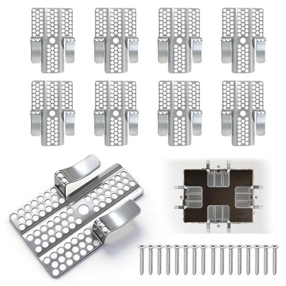 8 Pcs Drywall Repair Clips with 16 Screws, Drywall Clips, 1/2 Inch Stainless Steel Fasteners, for Drywall and Prest on Drywall Repair - color: 8 Pcs