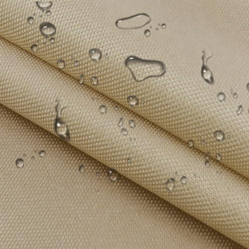 Waterproof Canvas Cloth Fabric by The Yard 60" W 600D Oxford Polyester Upholster Fabric Water Resistant Material for Outdoor Furniture Chair Cushion Cover DIY Sewing (1 Yard, Khaki) - color: Khaki, size: 1 Yard
