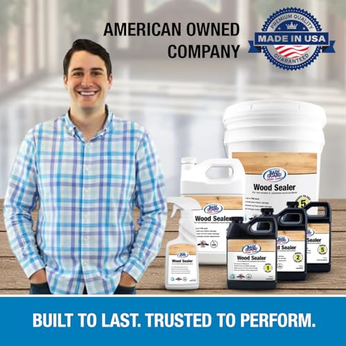 Rain Guard Water Sealers SP-8001 Wood Sealer Concentrate Makes 1 Gallon - Clear Natural Finish - Deep Penetrating Water Repellent Protection for All Wood Surfaces - Water-Based Silane/Siloxane - size: 32 fl oz (Makes 1 Gallon)