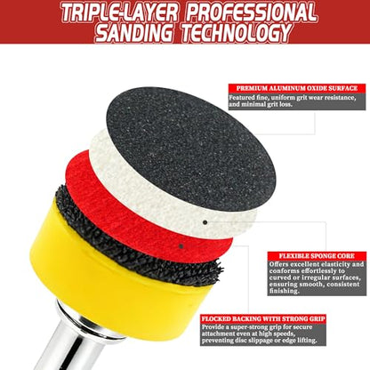 63 PCS 1 Inch Sanding Dremel Discs Hook and Loop Sandpaper 800-1000 Grit - style: 800-1000 Grit