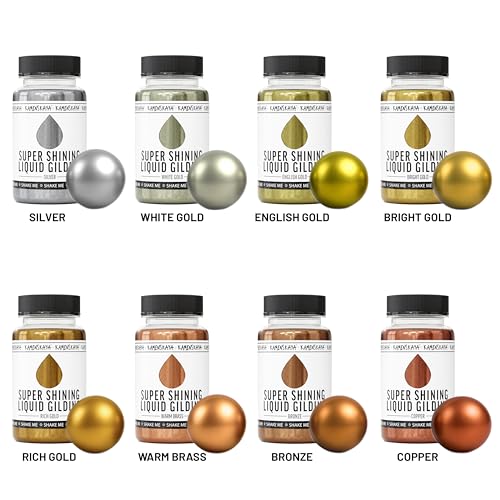 KAMENSKAYA Warm Brass Leaf Paint, Liquid Gilding Paint, 3.38 fl oz - color: Warm Brass, size: 3.38 Fl Oz (Pack of 1)