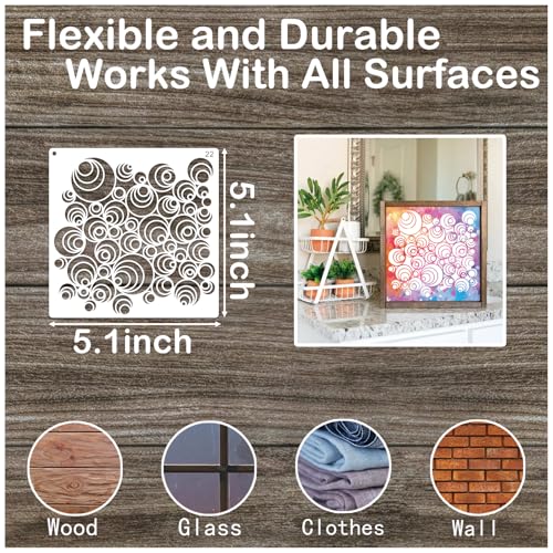 30pcs Texture Stencils for Crafts Reusable Mixed Media Geometric Stencil