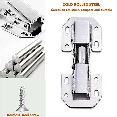 20-Pack Hidden Hinges for Cabinet Doors Frameless Cabinet Concealed Surface Mount Hinges - size: 20 Pack