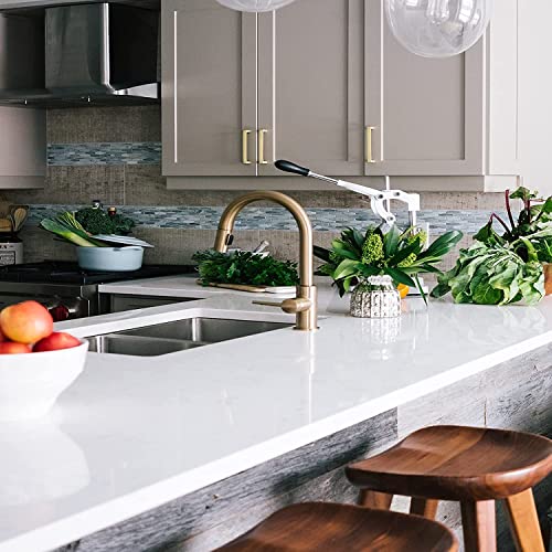 White Contact Paper Glossy Shiny Peel and Stick Wallpaper for Countertops - color: White, size: 23.6" x 216.5"