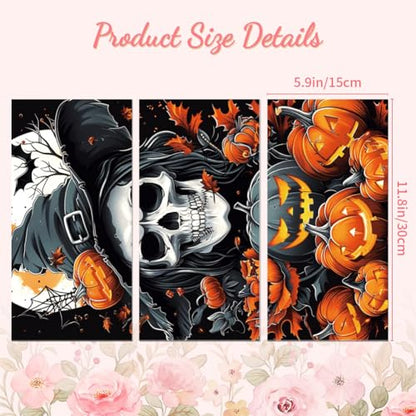 Peacoblue Halloween Skull Rub On Transfers for Furniture Craft 6"x12" - style: Halloween Skull
