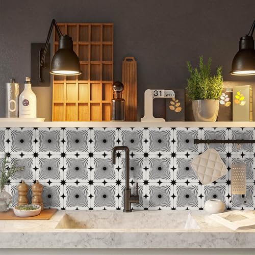 VICCI 12Pcs Peel and Stick Tile Stickers 5.9x5.9 Waterproof Tiles Decals - color: Art-224, size: 5.9x5.9IN*12PCS