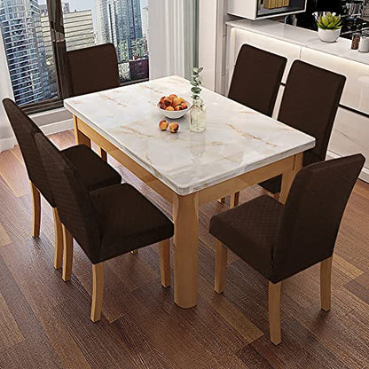 Genina Waterproof Chair Covers for Dining Room Dining Chair Covers Kitchen Parsons Chair Covers (Chocolate, 2 PCS) - color: Chocolate, size: 2 PCS