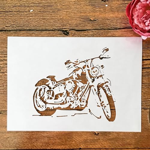 TIAMECH A4 Reusable Vintage Motorcycle Stencil for Painting - style: Motorcycle