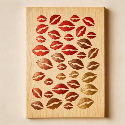 TIAMECH A4 Reusable Romantic Lips Stencil for Painting - color: Romantic Lips