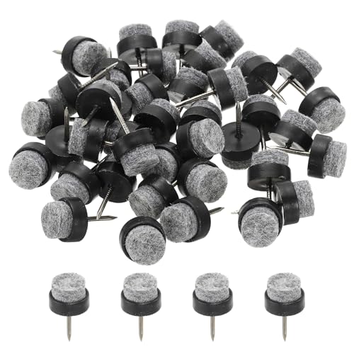 PATIKIL 14 mm Nail-on Felt Pads 40Pcs Round Felt Furniture Sliders Black - color: Black, size: 14 mm