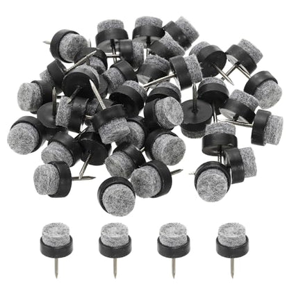 PATIKIL 14 mm Nail-on Felt Pads 40Pcs Round Felt Furniture Sliders Black - color: Black, size: 14 mm