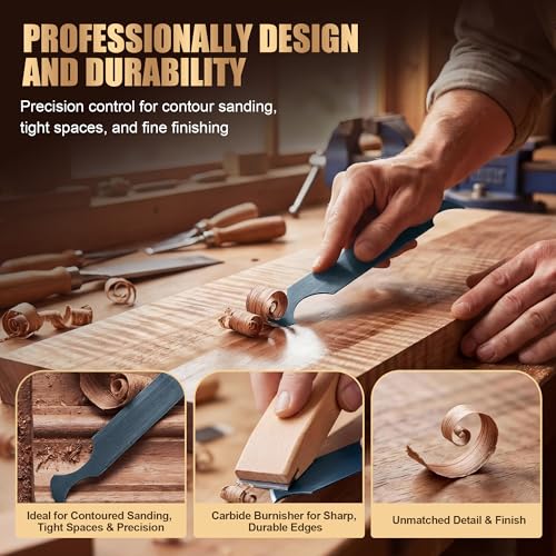 14 Pcs Cabinet Scraper Cards and Cabinet Scraper Burnisher