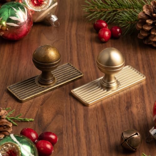 Goo-Ki Cabinet Knobs with Backplate, Champagne Bronze, 6 Pack - color: Champagne Bronze, style: Architectural Flute Style