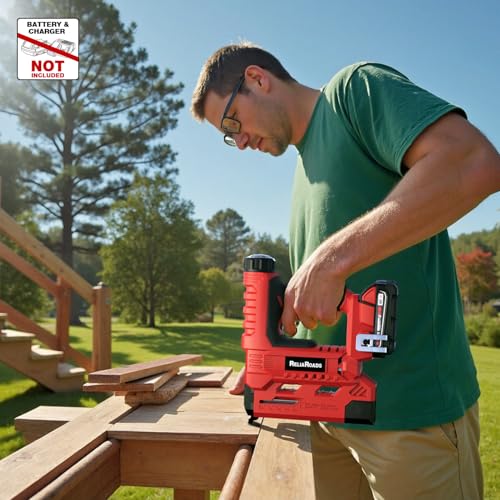 2-in-1 Cordless 18GA Brad Nailer & 1/4 Crown Stapler Compatible with Milwauke* Batteries(Tool Only) - Lightweight, 1600 Nails/Staples Included for DIY, Upholstery & Home Renovation