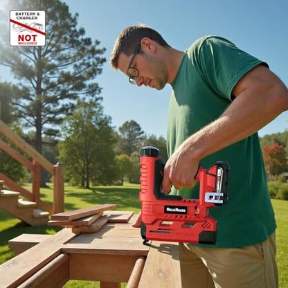 2-in-1 Cordless 18GA Brad Nailer & 1/4 Crown Stapler Compatible with Milwauke* Batteries(Tool Only) - Lightweight, 1600 Nails/Staples Included for DIY, Upholstery & Home Renovation