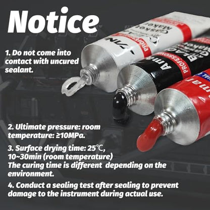 1DFAUL RTV Silicone Gasket Maker, High Temp Silicone Resist Oil, Clear,170g - color: Transparent, size: 170g