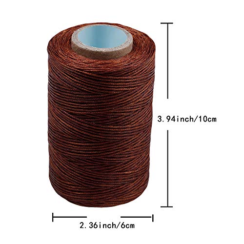 284Yards Leather Sewing Waxed Thread, 0.8mm Waxed Thread for Bookbinding - color: Coffee
